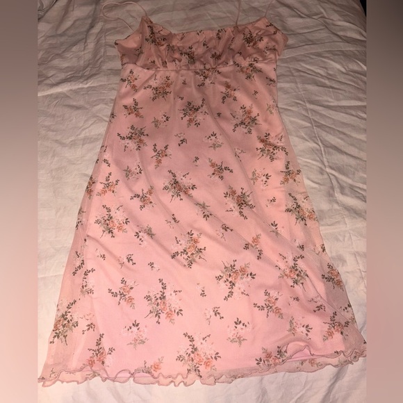 No Comment Ny La Dresses & Skirts - Vintage 90s babydoll  Pink Floral Slip Mini Dress Medium